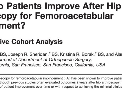 When Do Patients Improve After Hip Arthroscopy for Femoroacetabular Impingement?