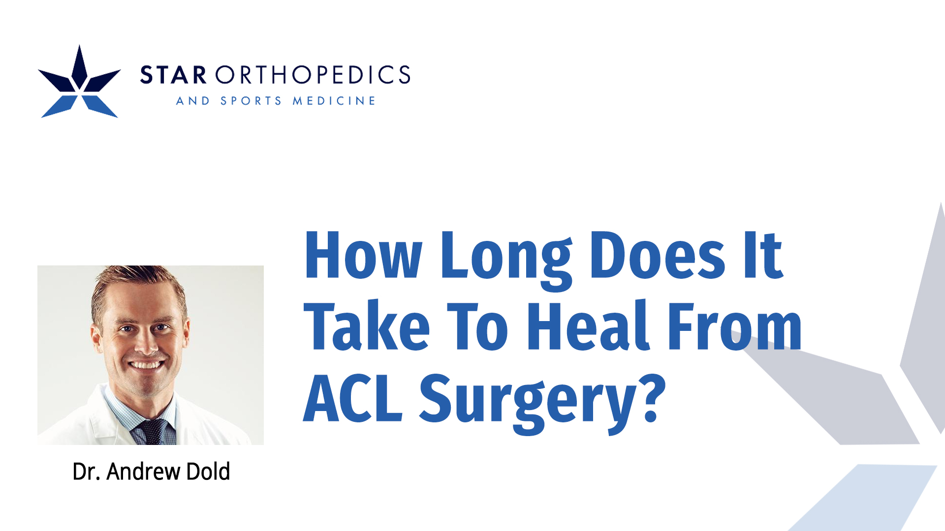 How Long Does It Take To Heal From ACL Surgery Frisco TX Knee 