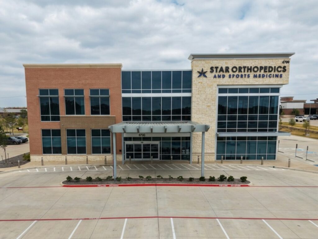 Front of the Star Orthopedics and Sports Medicine building on Dallas Parkway in Frisco